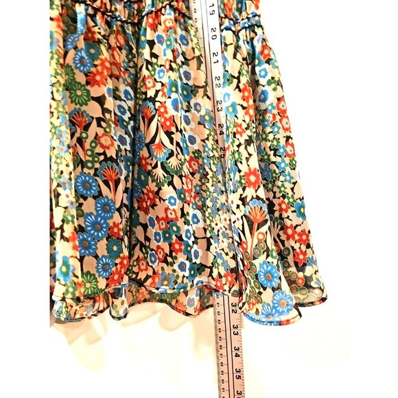 BNWT Ted Baker Dress Floral Sz0 Multicolor Ruched Waist Babydoll Flirty Boho - Picture 7 of 7